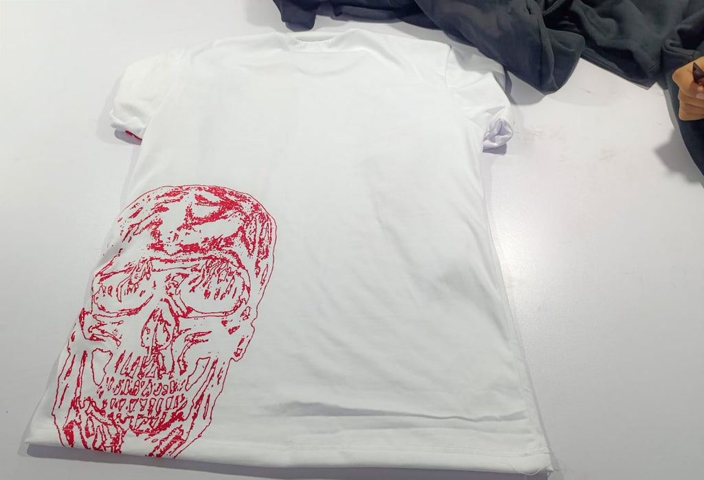 All White Red & Black Long Sleeve T Shirt
