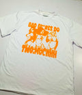 All White Orange & Pink Graphic T